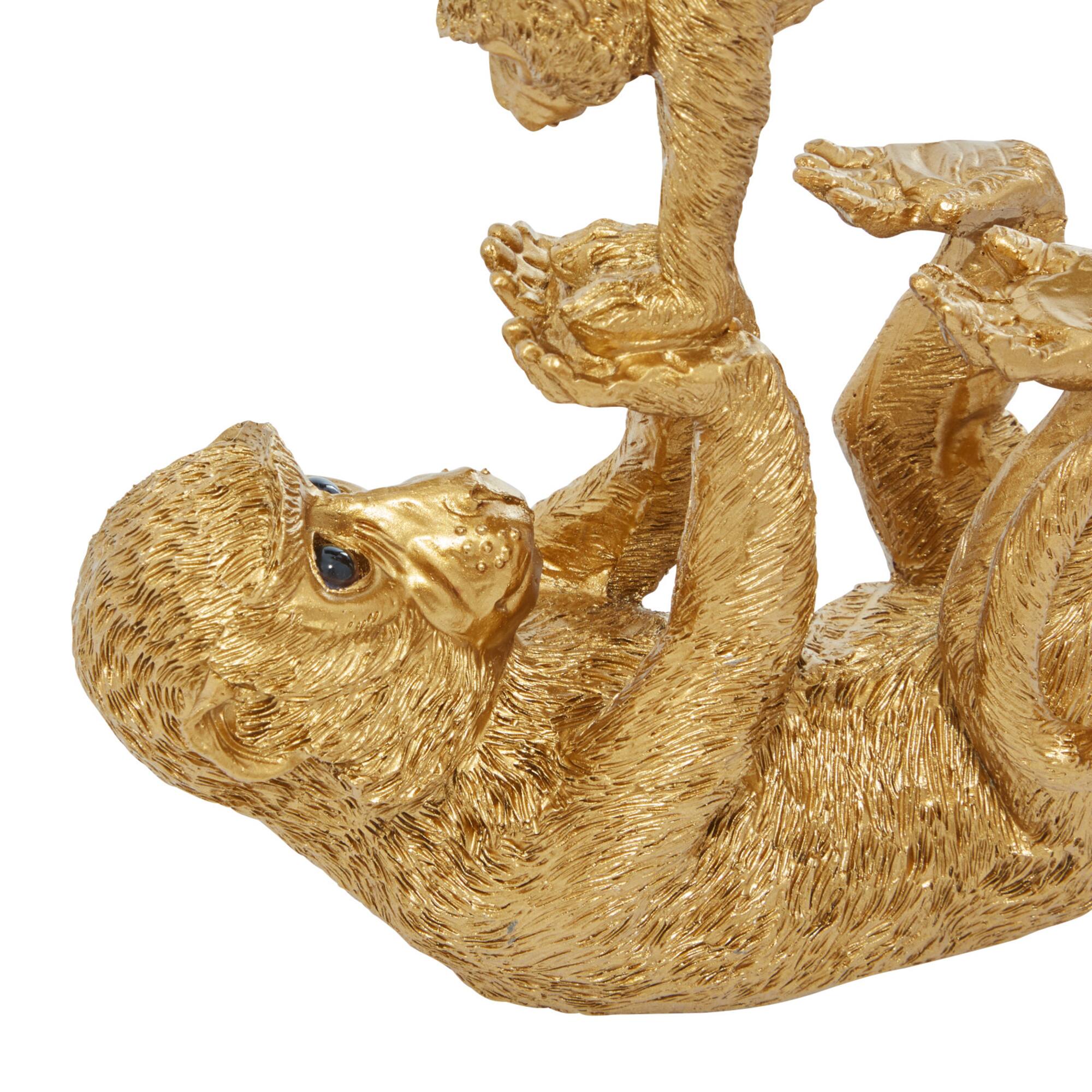 11" Gold Eclectic Monkey Sculpture